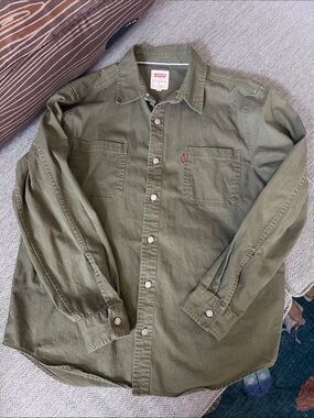 Levi's Olive Green Classic Workshirt with Chest Pockets Size Large